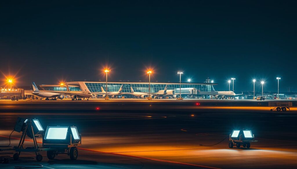 Importância da iluminação temporária em operações aeroportuárias